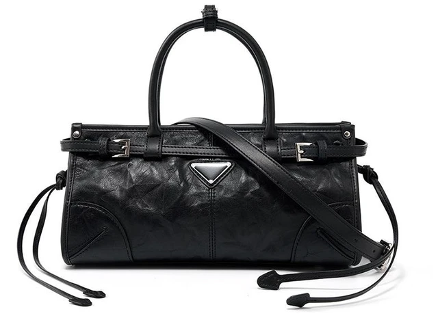 Main image of Genuine Leather Women Tote Handbags Black