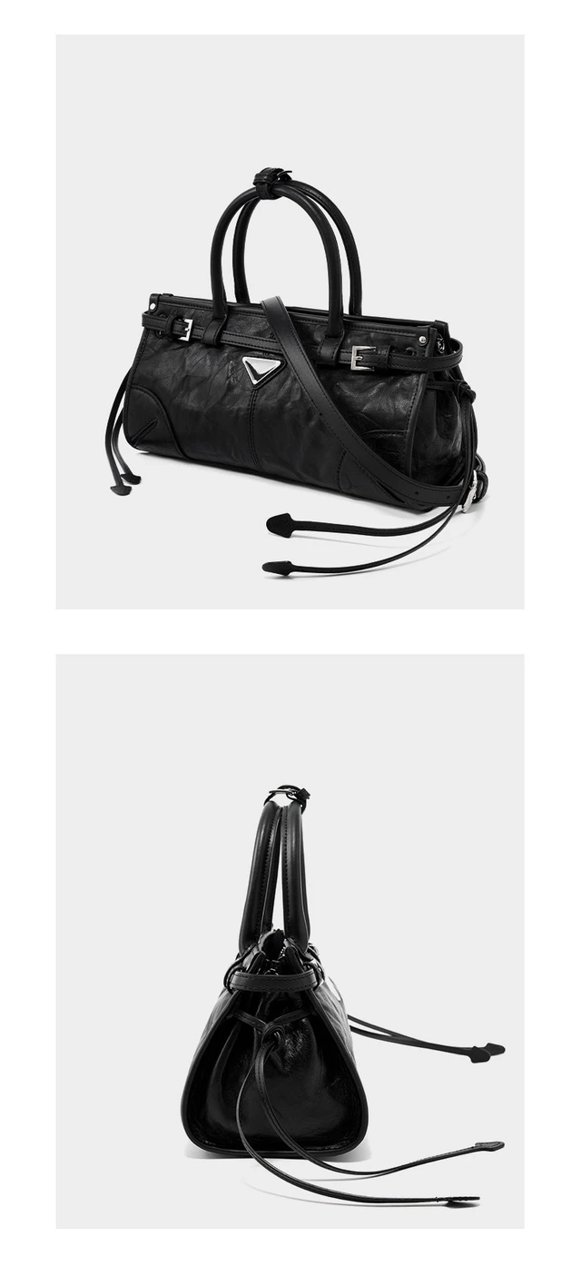 Alt view image 2 of 3 - Genuine Leather Women Tote Handbags Black