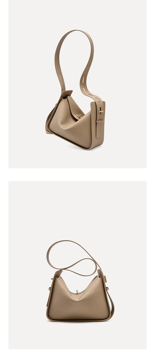 Alt view image 3 of 4 - Women Genuine Leather Shoulder Bag College Tote Hobo Bags Grey