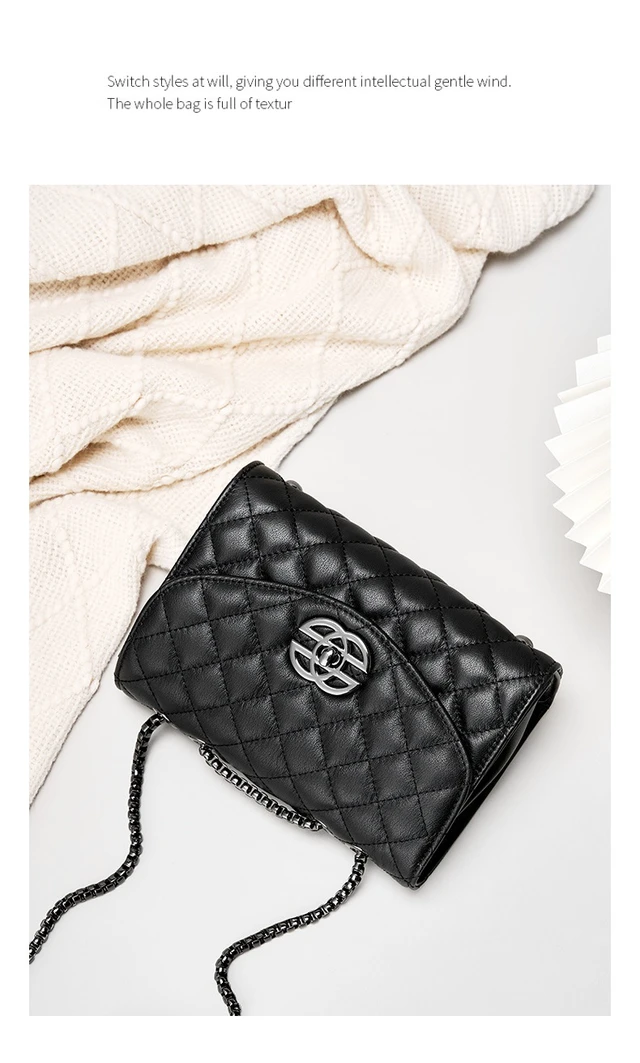 Alt view image 5 of 7 - Women Genuine Leather Small Handbags Black