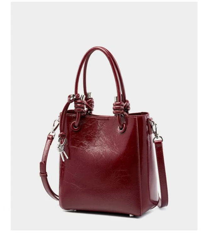 Alt view image 2 of 5 - Women Retro Genuine Leather Classic Clutch Tote HandBags Red