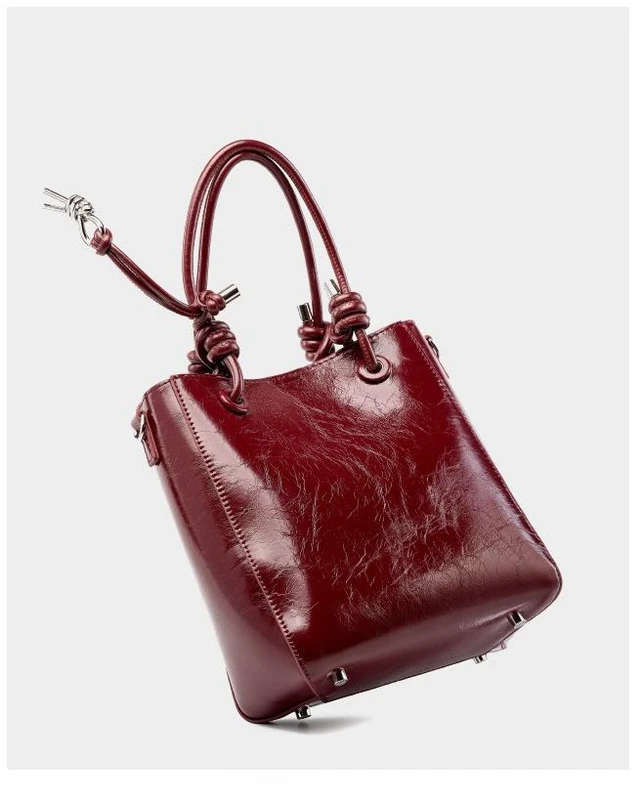 Alt view image 3 of 5 - Women Retro Genuine Leather Classic Clutch Tote HandBags Red