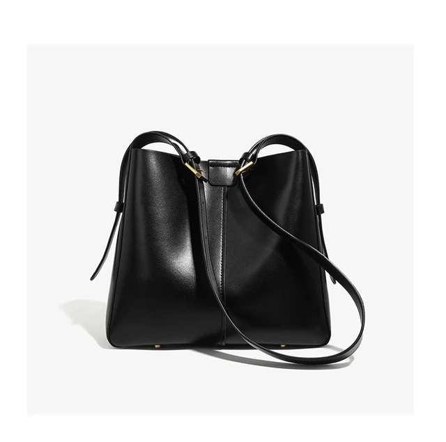 Alt view image 2 of 3 - Genuine Leather Women's Satchel Bag Classic Top Handle Purses Fashion Crossbody Handbags Black