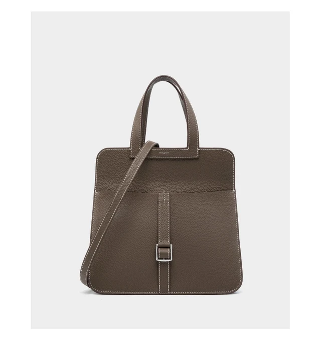 Alt view image 4 of 4 - Womens Genuine Leather Casual Handbags Grey