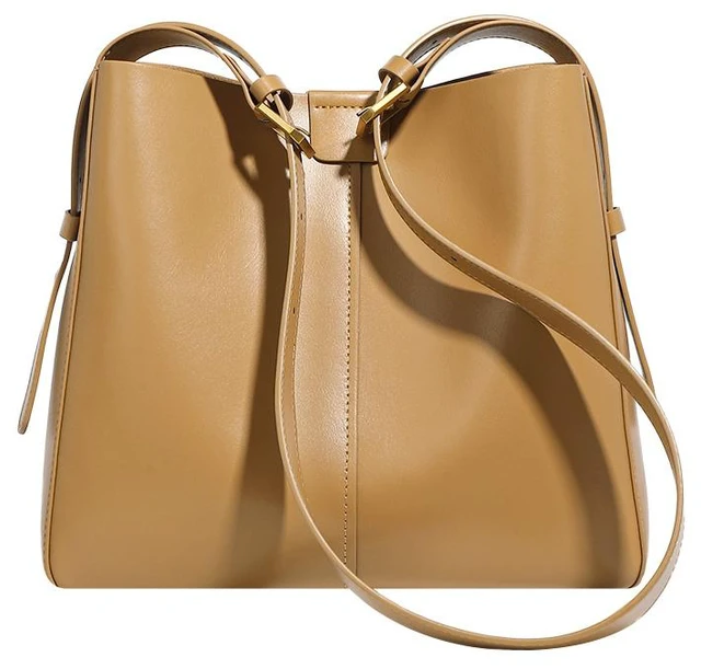 Main image of Genuine Leather Women's Satchel Bag Classic Top Handle Purses Fashion Crossbody Handbags Bronze