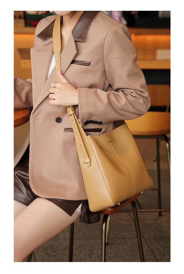 Alt view image 3 of 5 - Genuine Leather Women's Satchel Bag Classic Top Handle Purses Fashion Crossbody Handbags Bronze