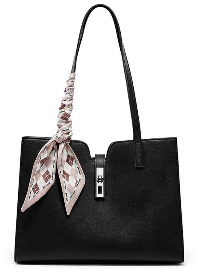 Main image of Women Genuine Leather Handbag Medium Top Handle Satchel Shoulder Bag Black
