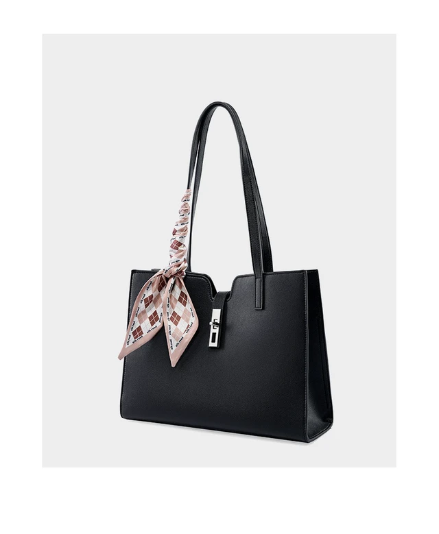 Alt view image 3 of 3 - Women Genuine Leather Handbag Medium Top Handle Satchel Shoulder Bag Black