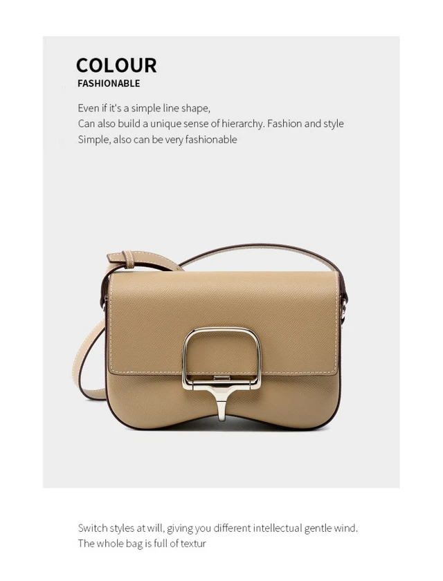 Alt view image 2 of 3 - Women Genuine Leather Della Shoulder Crossbody Bag Grey
