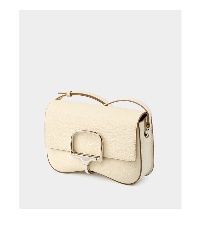 Alt view image 3 of 3 - Women Genuine Leather Della Shoulder Crossbody Bag White