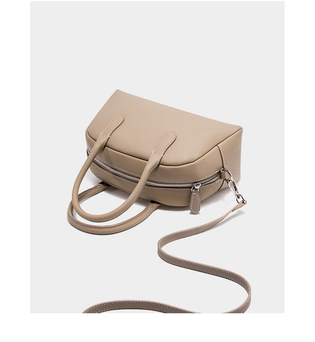 Alt view image 2 of 3 - Genuine Leather Hobo Purse Bag Small Crossbody Shoulder Handbags For Women Grey
