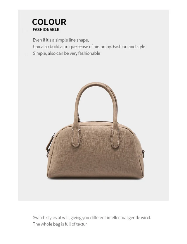 Alt view image 3 of 3 - Genuine Leather Hobo Purse Bag Small Crossbody Shoulder Handbags For Women Grey