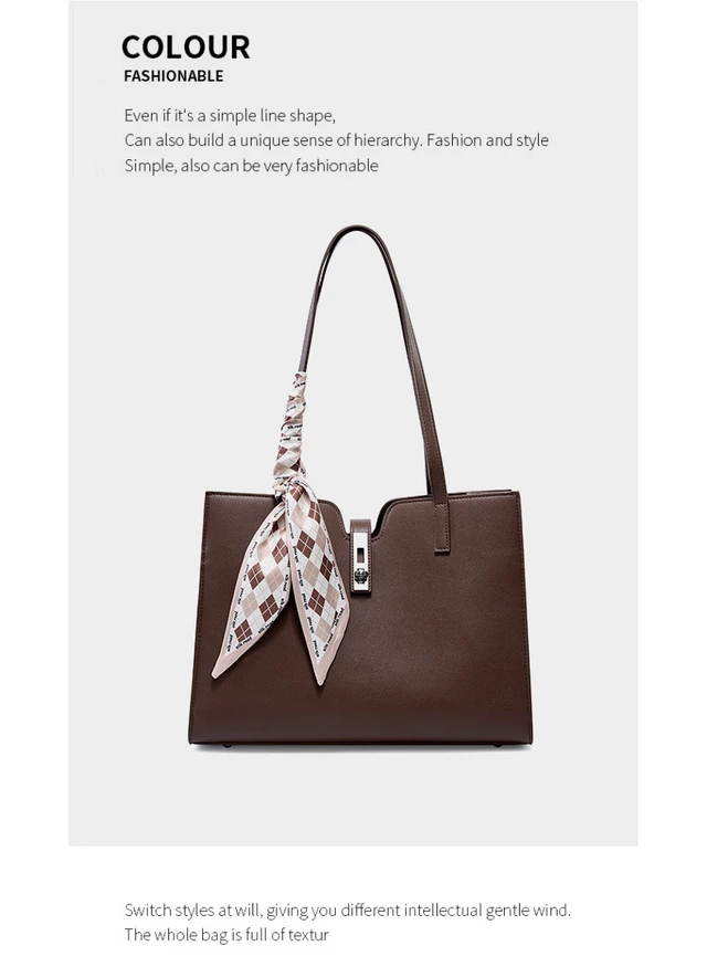 Alt view image 2 of 3 - Women Genuine Leather Handbag Medium Top Handle Satchel Shoulder Bag Brown