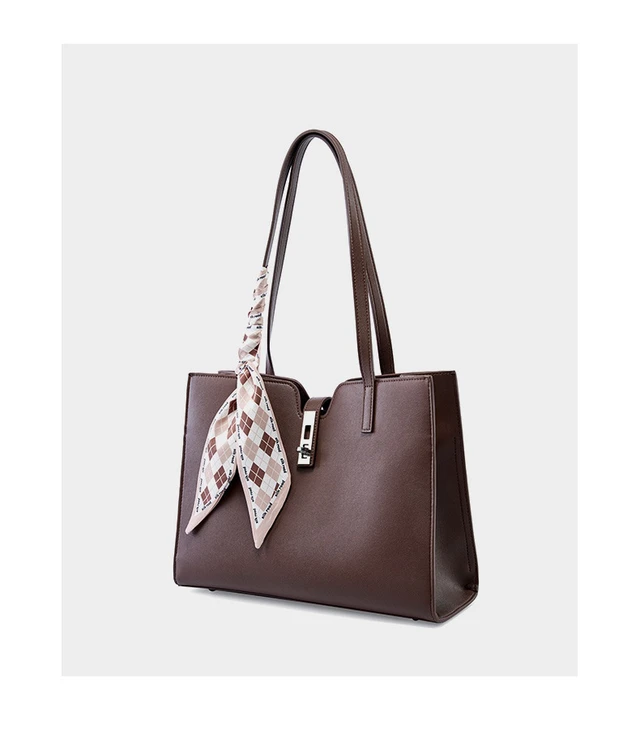 Alt view image 3 of 3 - Women Genuine Leather Handbag Medium Top Handle Satchel Shoulder Bag Brown