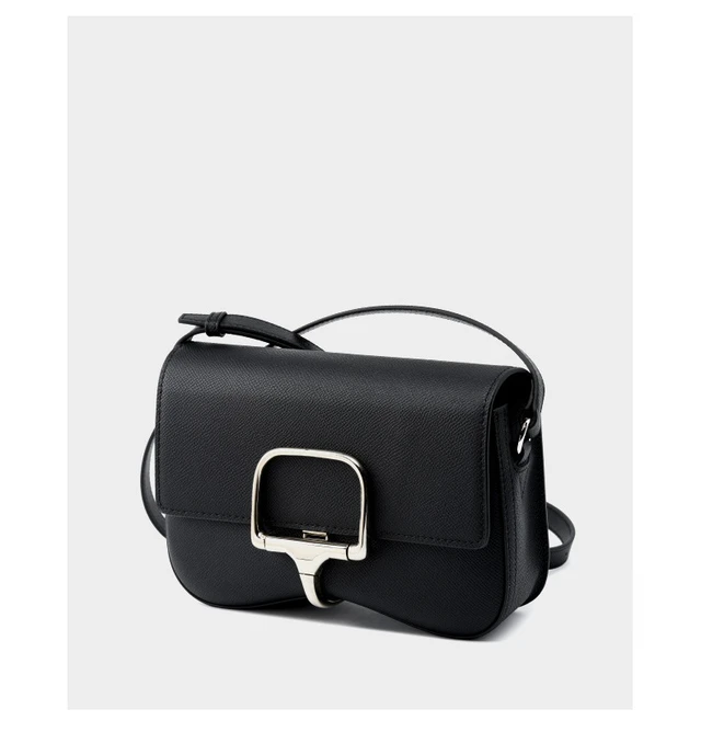 Alt view image 3 of 3 - Women Genuine Leather Della Shoulder Crossbody Bag Black