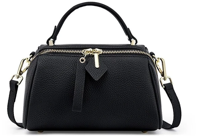 Main image of Genuine Leather Crossbody Purses for Women, Woman Camera Shoulder Bags Handbags Black