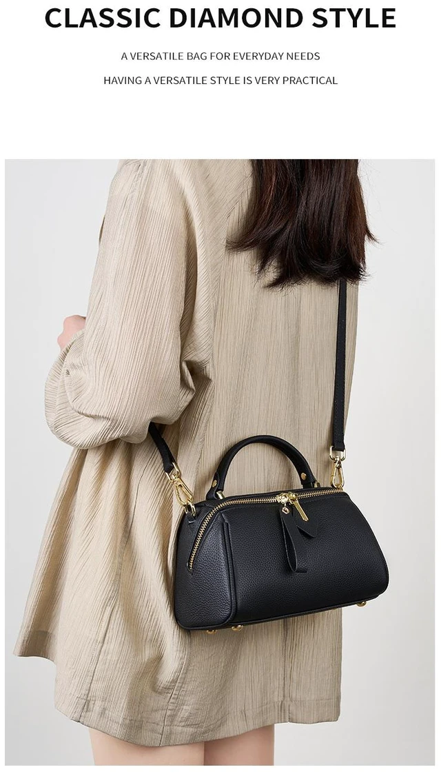 Alt view image 3 of 4 - Genuine Leather Crossbody Purses for Women, Woman Camera Shoulder Bags Handbags Black