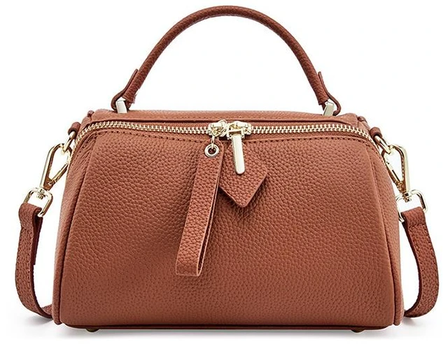 Main image of Genuine Leather Crossbody Purses for Women, Woman Camera Shoulder Bags Handbags Brown