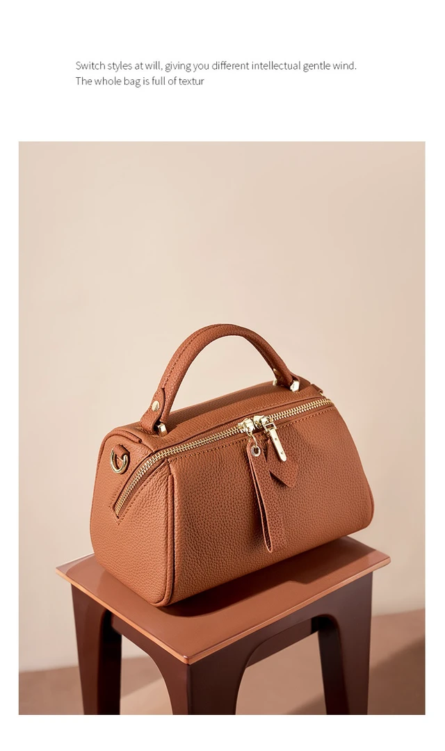 Alt view image 2 of 2 - Genuine Leather Crossbody Purses for Women, Woman Camera Shoulder Bags Handbags Brown
