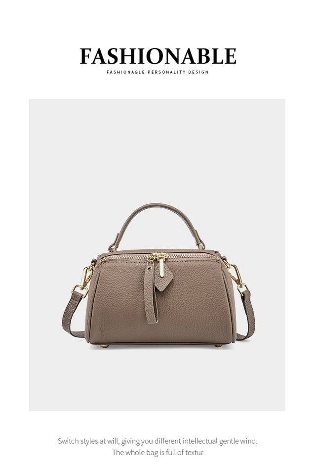 Alt view image 2 of 5 - Genuine Leather Crossbody Purses for Women, Woman Camera Shoulder Bags Handbags Grey