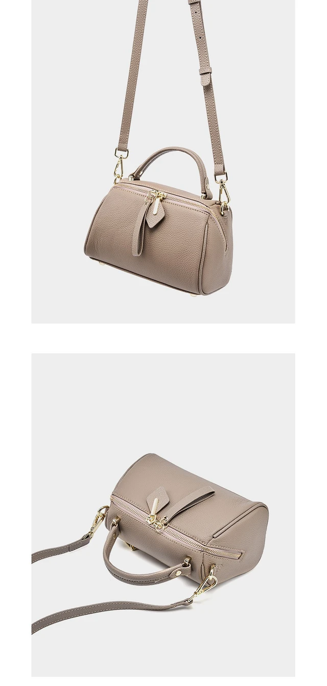Alt view image 4 of 5 - Genuine Leather Crossbody Purses for Women, Woman Camera Shoulder Bags Handbags Grey