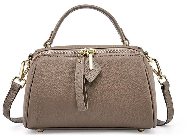 Main image of Genuine Leather Crossbody Purses for Women, Woman Camera Shoulder Bags Handbags Grey