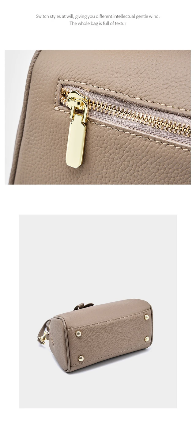 Alt view image 5 of 5 - Genuine Leather Crossbody Purses for Women, Woman Camera Shoulder Bags Handbags Grey
