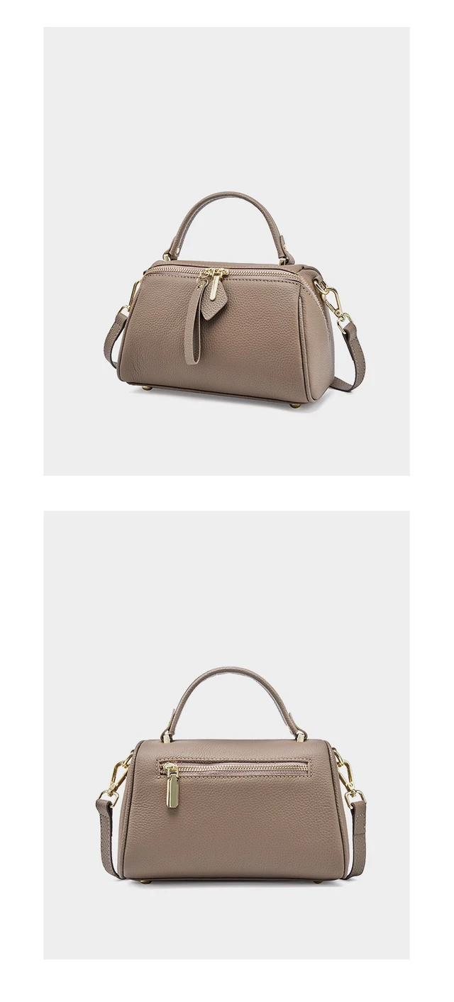 Alt view image 3 of 5 - Genuine Leather Crossbody Purses for Women, Woman Camera Shoulder Bags Handbags Grey