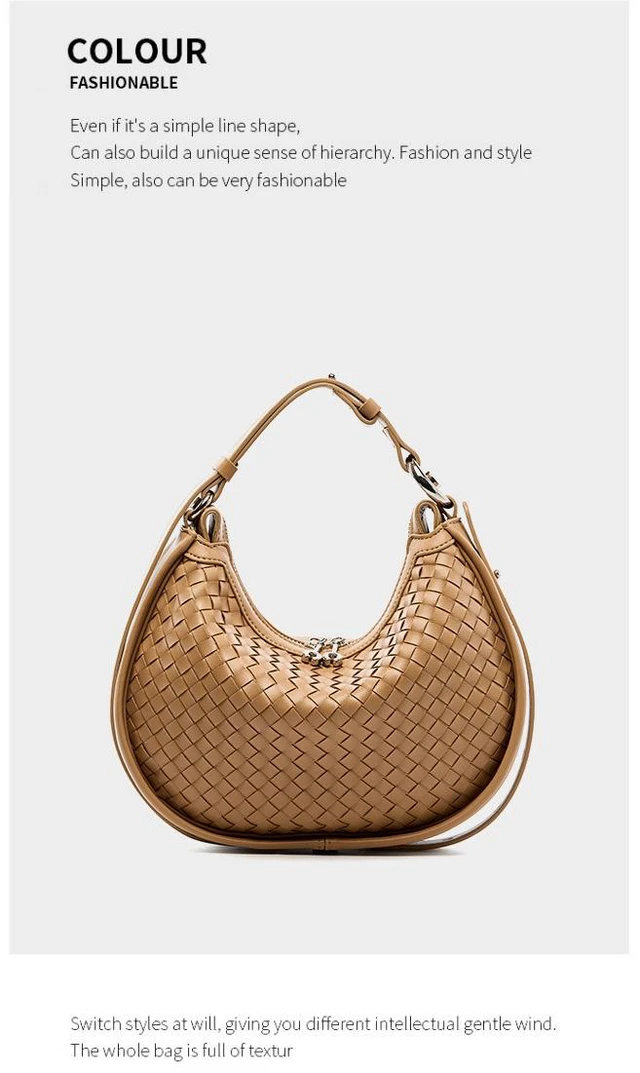 Alt view image 2 of 3 - Women Genuine Leather Shoulder Bags Classic Crossbody Purses for Lady Handbag Brown