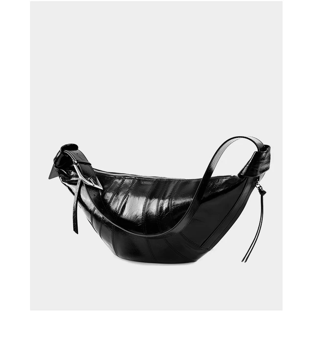 Alt view image 3 of 3 - Women Genuine Leather Crossbody Bags Black