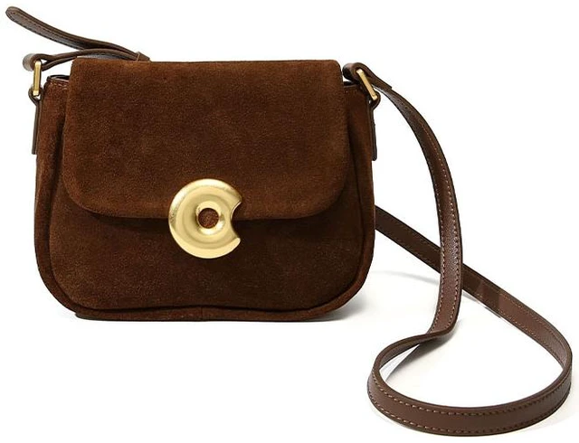 Main image of Genuine Leather Women Frosted velvet Handbags Brown
