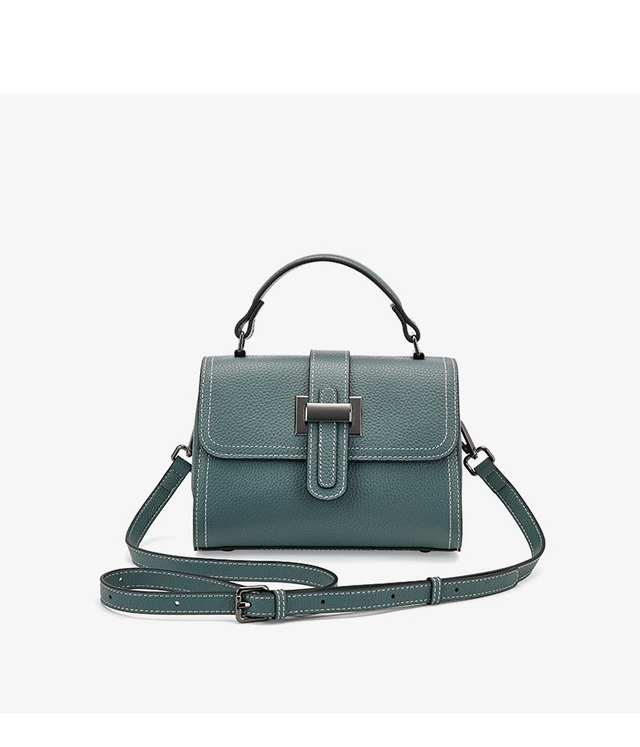 Alt view image 2 of 3 - Genuine Leather Women Top-handle Handbags Blue