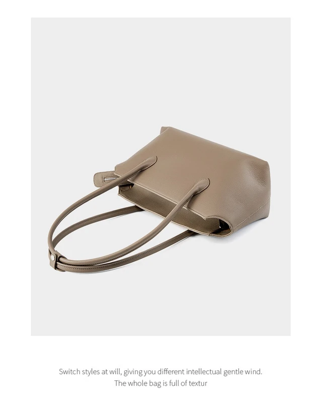 Alt view image 5 of 6 - Women Genuine Leather Shoulder Purses and Handbags Grey
