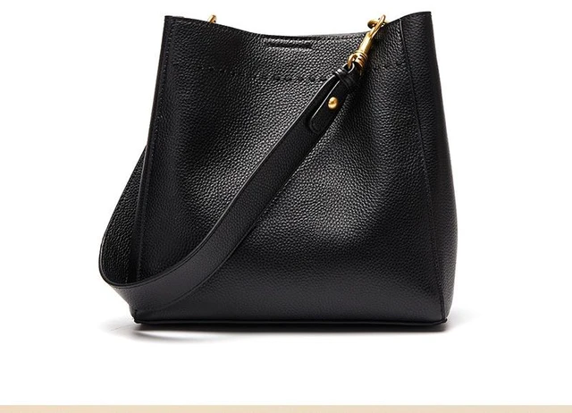 Main image of Genuine Leather Women Trendy Crossbody Bags Hobo Bag Shoulder Bag Black
