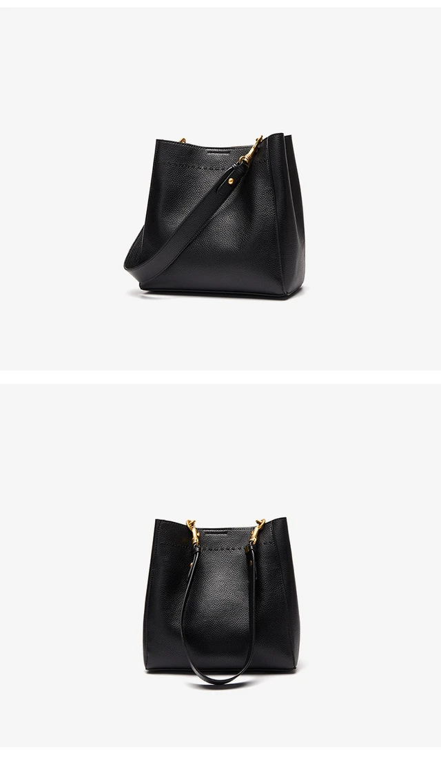 Alt view image 2 of 2 - Genuine Leather Women Trendy Crossbody Bags Hobo Bag Shoulder Bag Black