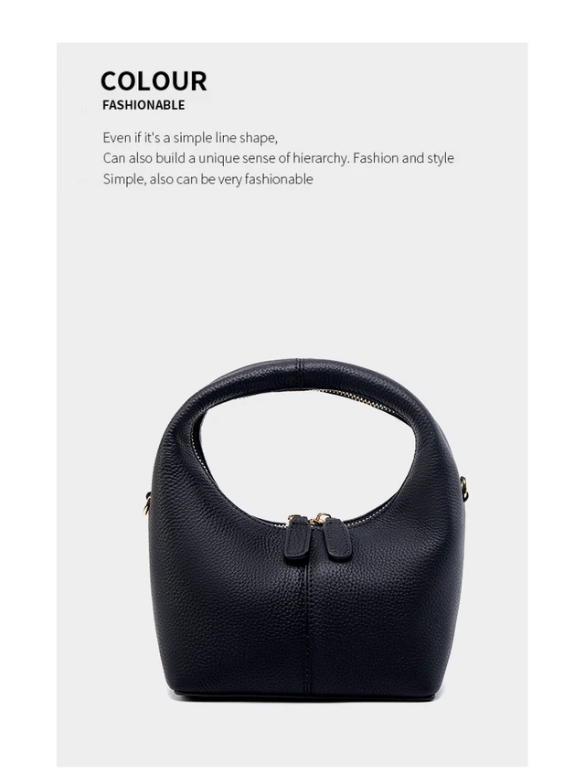 Alt view image 2 of 3 - Genuine Leather Women's Small Crossbody Bags Lady Cow Leather Shoulder Handbag Black