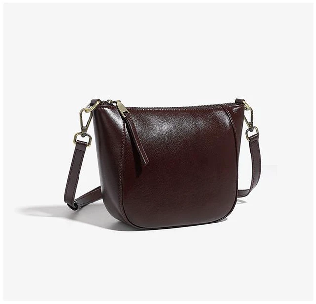 Alt view image 3 of 3 - Genuine Leather Women Crossbody Handbag Chic Tote Bag Purple