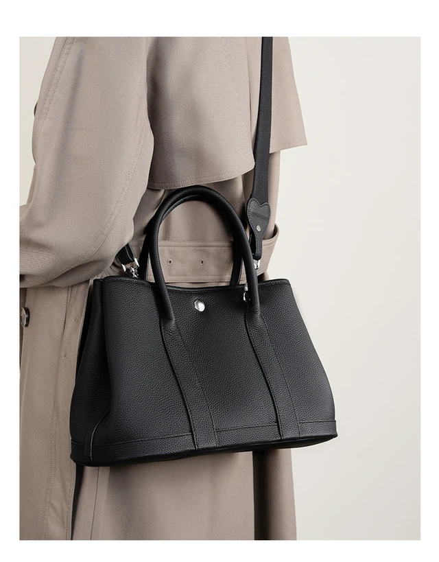 Alt view image 3 of 4 - Women Genuine Leather Tote Bag Handbags Black