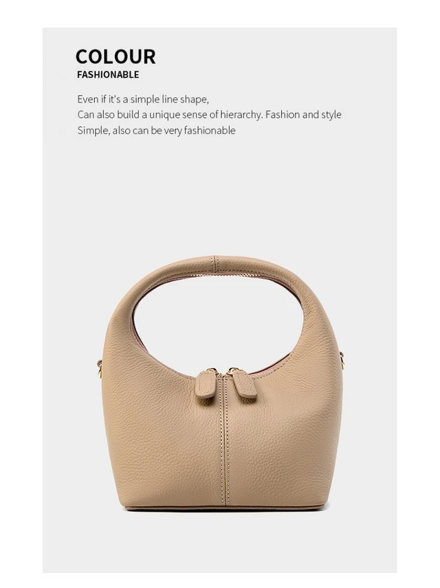 Alt view image 2 of 3 - Genuine Leather Women's Small Crossbody Bags Lady Cow Leather Shoulder Handbag Grey