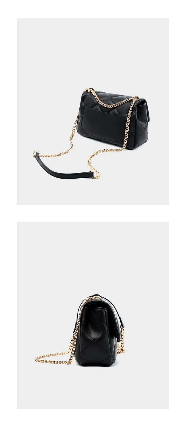 Alt view image 3 of 3 - Genuine Leather Women Lightweight Handbags Shoulder Bag Black