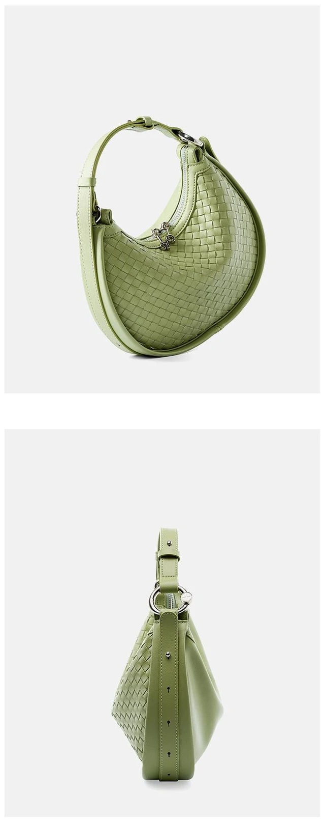 Alt view image 3 of 3 - Women Genuine Leather Shoulder Bags Classic Crossbody Purses for Lady Handbag Green