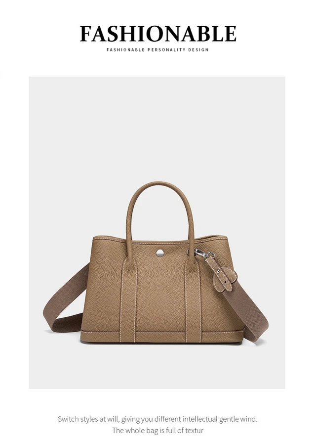 Alt view image 2 of 6 - Women Genuine Leather Tote Bag Handbags Bronze
