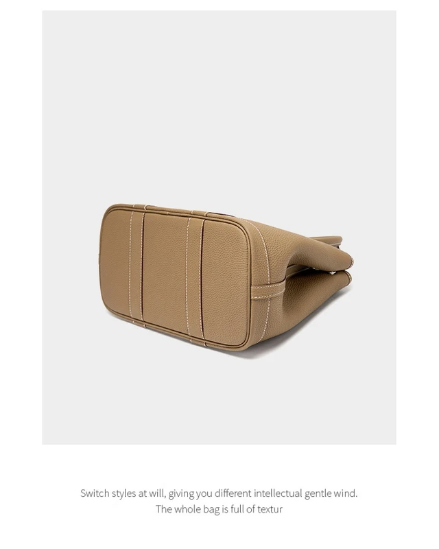 Alt view image 6 of 6 - Women Genuine Leather Tote Bag Handbags Bronze