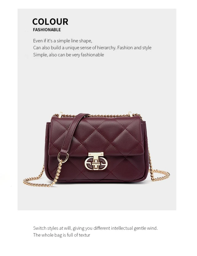 Alt view image 2 of 3 - Genuine Leather Women Lightweight Handbags Shoulder Bag Red
