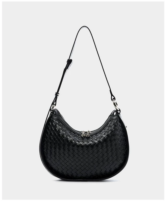 Alt view image 3 of 3 - Women Genuine Leather Shoulder Bags Classic Crossbody Purses for Lady Handbag Black