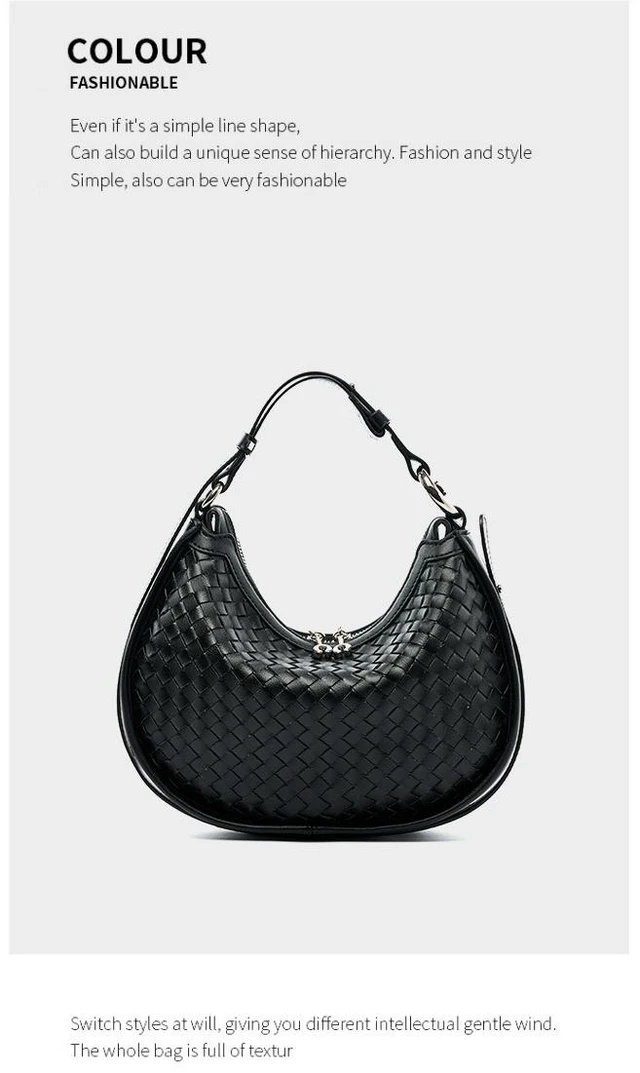 Alt view image 2 of 3 - Women Genuine Leather Shoulder Bags Classic Crossbody Purses for Lady Handbag Black