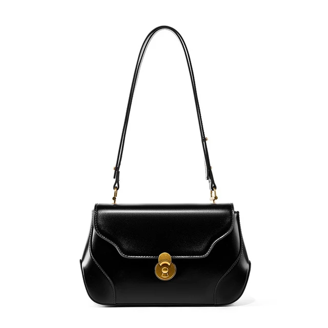 Main image of Genuine Leather Womens Fashion Shoulder Bags Black