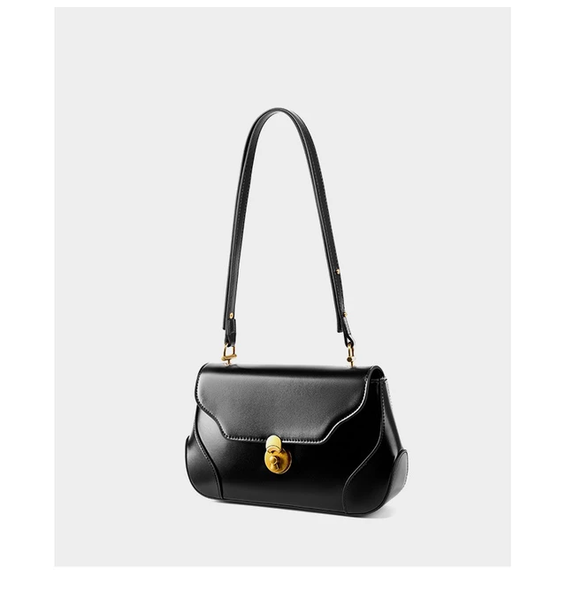 Alt view image 3 of 3 - Genuine Leather Womens Fashion Shoulder Bags Black