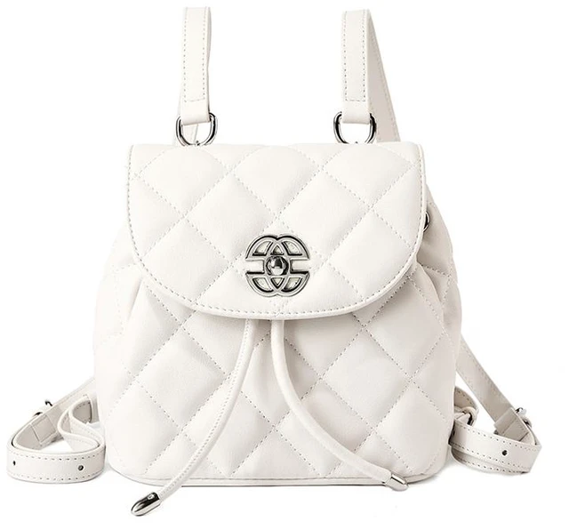 Main image of Genuine Leather Backpack Large Capacity Bag White