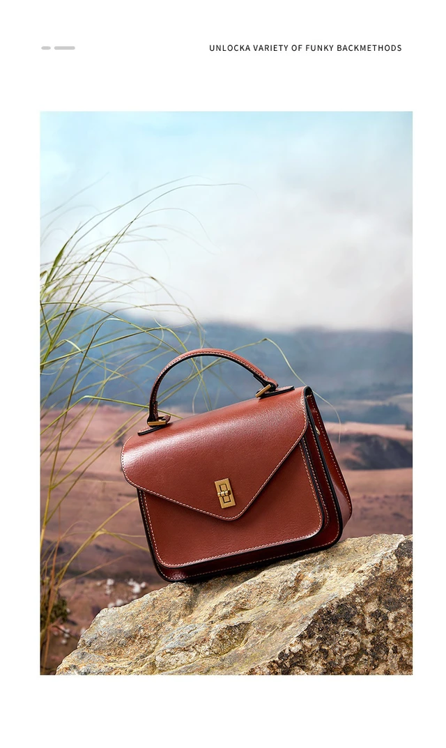 Alt view image 2 of 2 - Genuine Leather Summer Straw Purses and Handbags Shoulder Clutch Beach Bag Brown